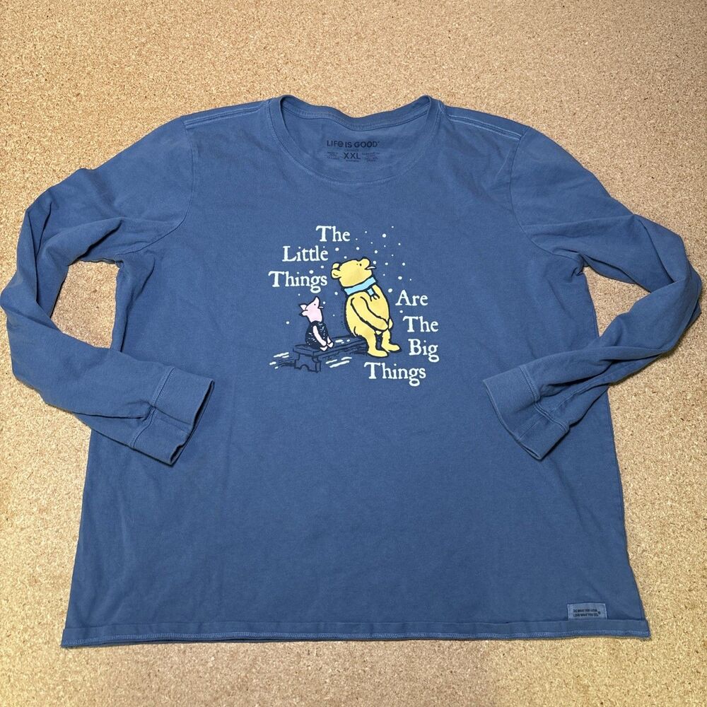 Women's Life is Good Winnie The Pooh T-shirt Crusher Size XXL  Long Sleeve B1